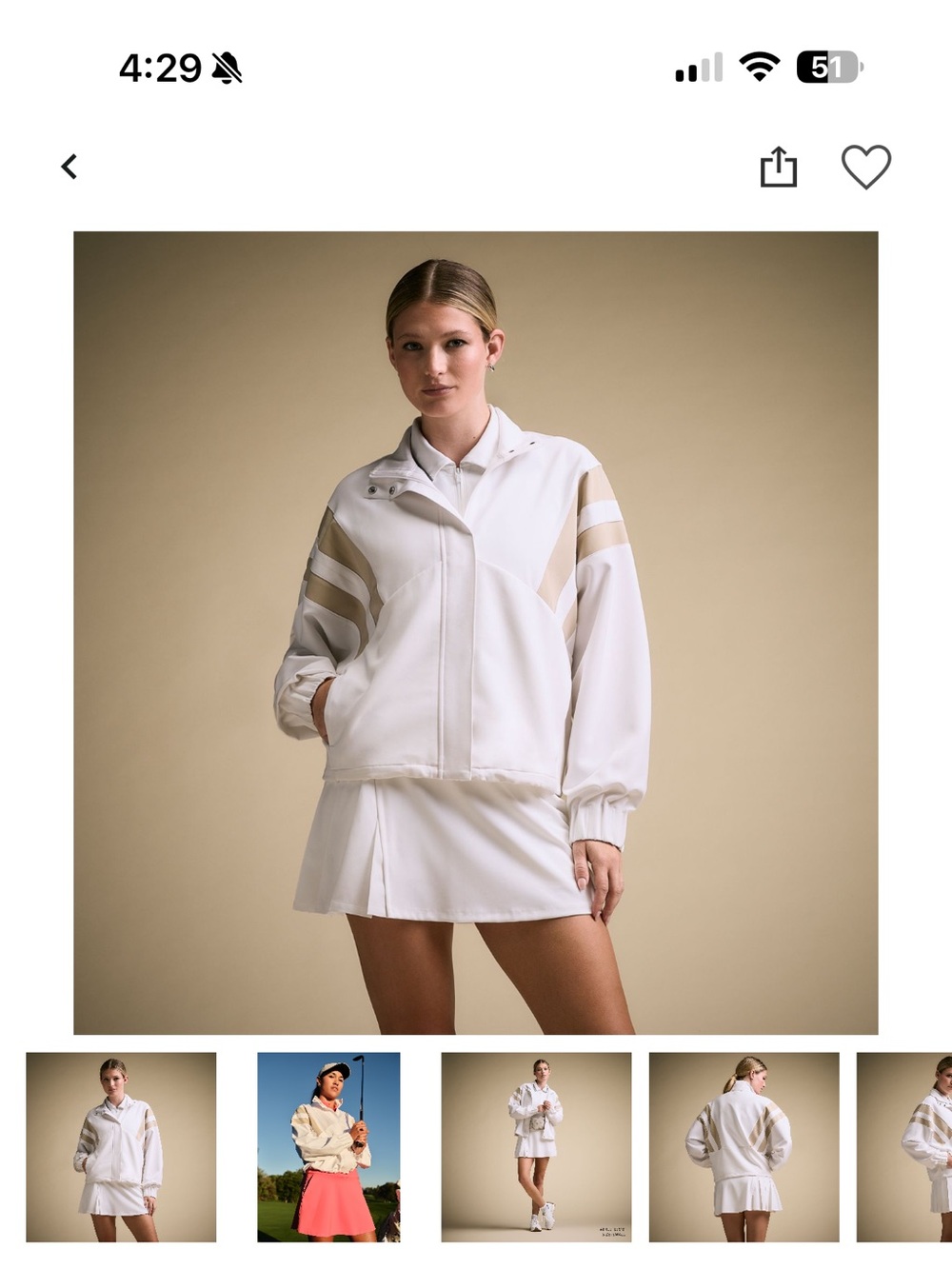 CALIA by Carrie Underwood White Utility Jacket with Tan Stripes
